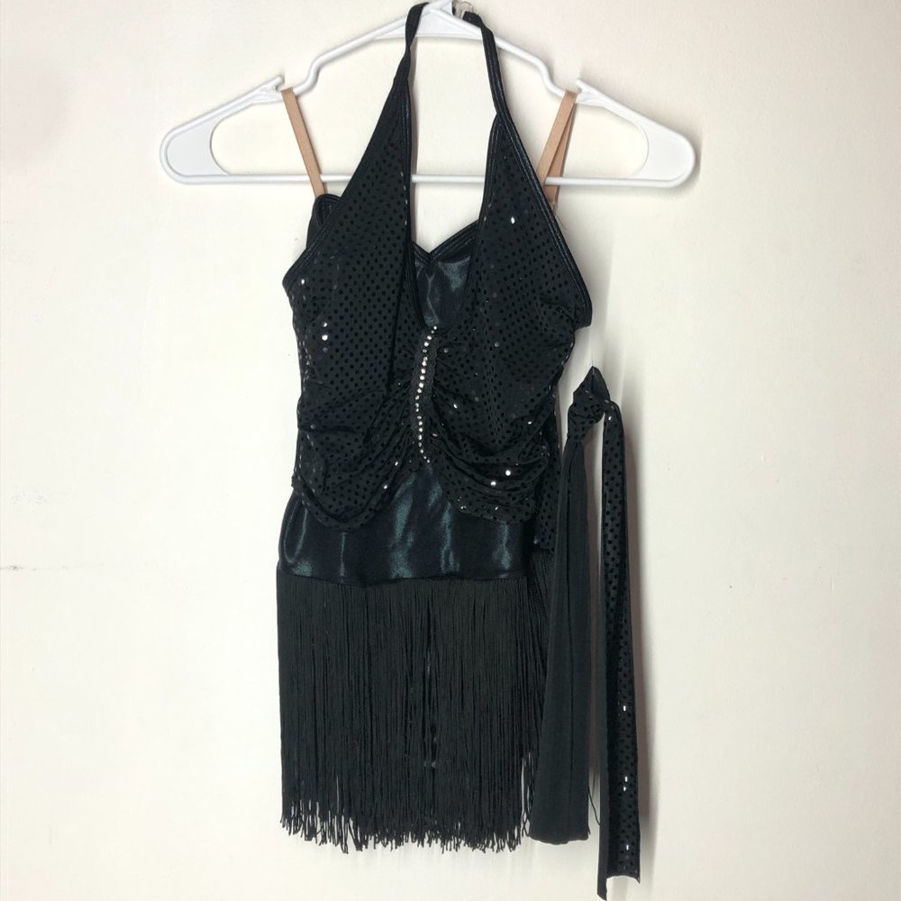 Curtain Call Black Fringe Dance Costume